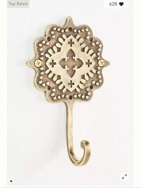 NWT Anthropologie Antique Brass Decorative Wall Hook - Brass Finish